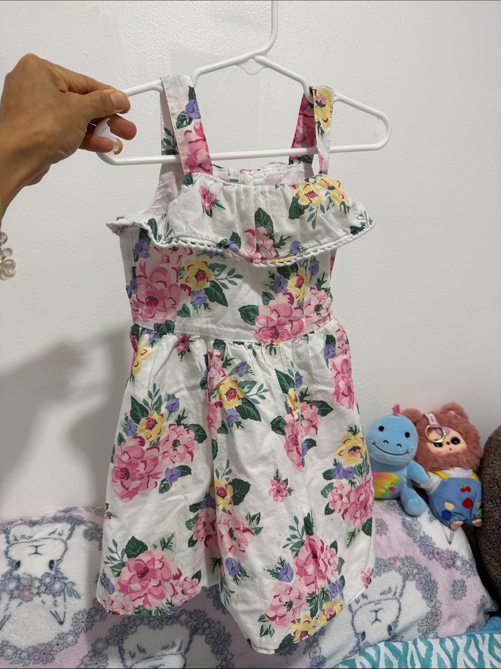 Janie and jack Floral Toddler Dress - Pink & Yellow Roses size 3